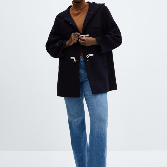 NWT MANGO Hooded Wool Coat size XS - Picture 5 of 16